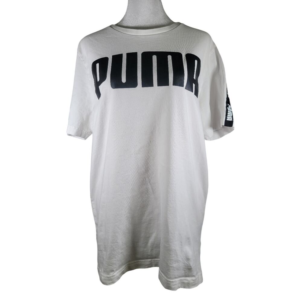 Puma Men's TShirt‎ White Black Short Sleeve Medium